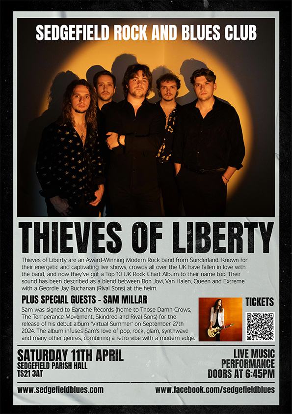 Buy tickets for Thieves Of Liberty at Sedgefield Rock and Blues club