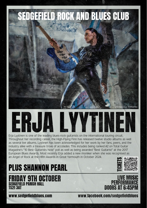 Buy tickets for Erja Lyytinen and Shannon Pearl at Sedgefield Rock and Blues club